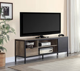 Nantan Rustic Oak & Black Finish TV Stand