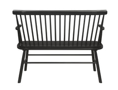 1pc Casual Farmhouse Relaxed Vintage Wood Spindle Back Bench Black Wooden Chair