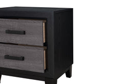 SOLUTO GREY AND BLACK NIGHTSTAND