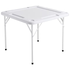 Mahjong Table 4 Player Folding Card Table & 4 Cup Holders Chip Trays White
