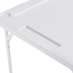 Mahjong Table 4 Player Folding Card Table & 4 Cup Holders Chip Trays White
