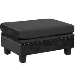 105" Modern Sectional Sofa with Storage Ottoman, L-Shape Couch with 2 Pillows and Cup Holders,Sectional Sofa with Reversible Chaise for Living Room, Black