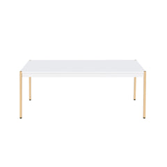 Modern Contemporary Living Room Coffee Table 1pc White and Gold Finish Glam Home Furniture Occasional Table