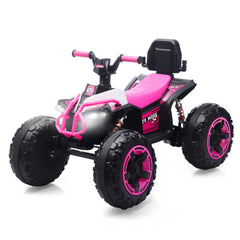 Ride On Toy Car,12V Electric ATV Car for Kids, 4 Wheeler Electric Toy Car with Bluetooth,light,Leather Seaters,,for Boys,Girls,indoor and out door