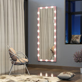 Hollywood Full Length Mirror with Lights Full Body Vanity Mirror with 3 Color Modes Wall Lighted Standing Floor Mirror for Dressing Room Bedroom Hotel Touch Control Pink 62.6 inch x23.3 inch