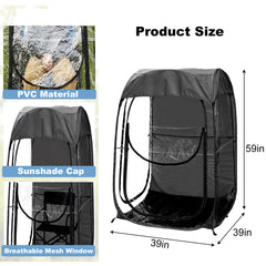 Portable Pop Up Sports Tent, Ideal Shelter for Outdoor Sports Events, Fishing and Camping, Protection from Cold Wind and Rain, Black