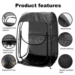 Portable Pop Up Sports Tent, Ideal Shelter for Outdoor Sports Events, Fishing and Camping, Protection from Cold Wind and Rain, Black
