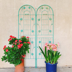 4 Pack Metal Garden Trellis 71" x 19.7" Rustproof Trellis for Climbing Plants Outdoor Flower Support Green
