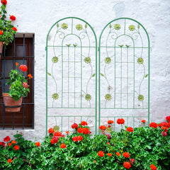 4 Pack Metal Garden Trellis 71" x 19.7" Rustproof Trellis for Climbing Plants Outdoor Flower Support Green