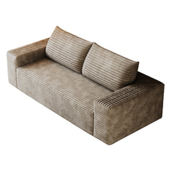 71" 3Setaser Sofa,Corduroy Fabric,Deep Seat Couches,Comfy Loveseat Sofa,No Assembly,1pcs for Living room, Bedroom,Conference room ,Apartment,Camel