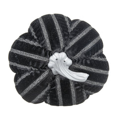 7x7x7" Fabric Black Stripe Pumpkin Decor, for Holiday Halloween Decoration