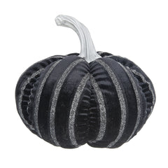 7x7x7" Fabric Black Stripe Pumpkin Decor, for Holiday Halloween Decoration