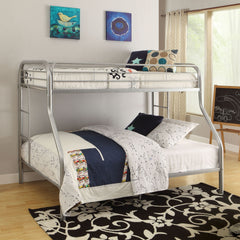 Tritan Silver Finish Twin/Full Bunk Bed