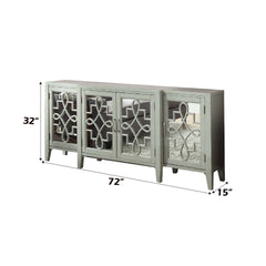 Kacia Antique Gray Finish Console Cabinet