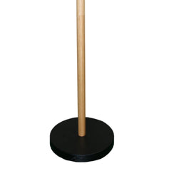 Arc Floor Lamp with Cylinder Shade, Curved Standing Light for Living Room, Bedroom Reading Corner & Office Illumination, Lior Floor Lamp Wooden Pole 110V