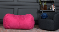 Michael 4 Foot Cylindrical Suede Bean Bag, Fuchsia