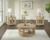 Tan Chairside Table