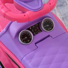 Aosom 3 In 1 Push Cars for Toddlers Kid Ride on Push Car Stroller Sliding Walking Car with Horn Music Light Function Secure Bar Ride on Toy for Boy Girl 1-3 Years Old Pink