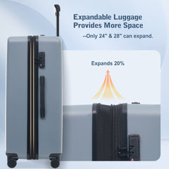 Luggage Sets 5 Piece with Front Opening, Hardside Expandable Carry On Suitcase Set with Double Spinner Wheel, Lightweight Travel Luggage with USB Port,TSA Locks(20"24"28")