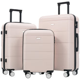 Hardshell Luggage Sets 3 Piece Double Spinner Wheels Suitcase with Handle Password Lock, Lightweight 20"+24"+28" Luggages