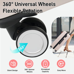 Hardshell Luggage Sets 3 Piece Double Spinner Wheels Suitcase with Handle Password Lock, Lightweight 20"+24"+28" Luggages