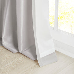 Twist Tab Lined Window Curtain Panel Silver 50x120"