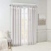 Twist Tab Lined Window Curtain Panel Silver 50x120"
