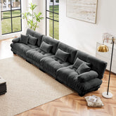 4-Seater Sectional Sofa Modular Deep Seat Sofa Couch , Chenille Sofa Comfy Upholstered Sofa for Living Room, Apartment, Studio, Office,Chenille Gray