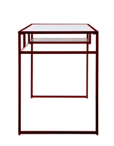 Yasin Glass Top & Red Finish Writing Desk