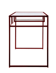 Yasin Glass Top & Red Finish Writing Desk