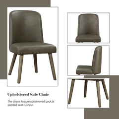 Waylon Gray Synthetic Leather & Gray Oak Finish Side Chair (Set of 2)