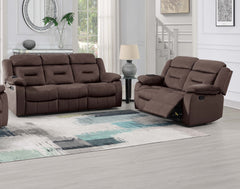 2pc Living Room Set 1x Sofa 1x Loveseat Pillow Armrest Supportive Headrest Vertical Tufting Chocolate Finish Contemporary Primary Living Room Furniture