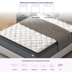 NapQueen Isabella 14 Inch Twin Hybrid Pillow Top Mattress, CertiPUR-US Certified, Made in USA