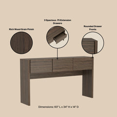 Console Table in Walnut Brown