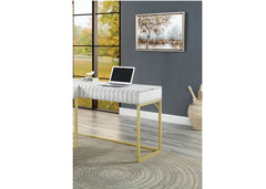 Transitional Two-tone Computer Desk Antique White, USB Port Lift Top Design And Concealed Drawer