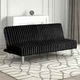 Contemporary Style Metal Base Legs Convert Into Bed With Extra Support Metal Legs Black Finish