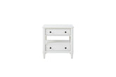 Open Nightstand White Finish With 2 Drawers