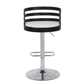 Modern Wood Back Adjustable Swivel Bar Stool with Cushion, white