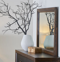 Landscape Mirror, No Assembly Required, Rustic Buckeye Finish
