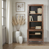 Bookcase Pier, No Assembly Required, Two-Tone Finish