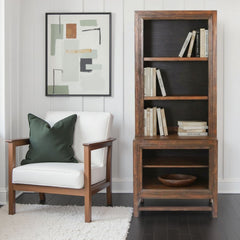 Bookcase Pier, No Assembly Required, Two-Tone Finish