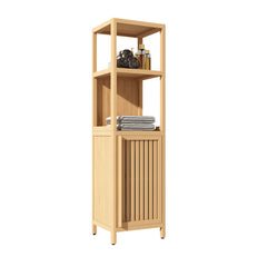 Large capacity multifunctional bamboo storage cabinet furniture for bathroom and living room