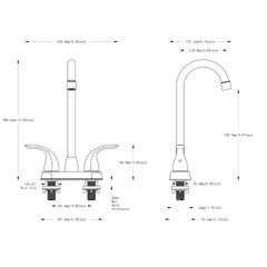 Bothwa Home 12.06" CUPC Certified 2-handle Bathroom Sink Faucet (Chrome Finish)