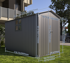 Motorcycle Outdoor Storage Shed With Window ,without tracks and fixtures ,Grey
