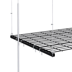 Overhead Garage Storage Rack 4x4 FT for High Ceilings 10-12 FT, 250LBS Capacity All-Steel Construction with Safety Lock (Installation Required, Heavy-Duty Garage Organizer)
