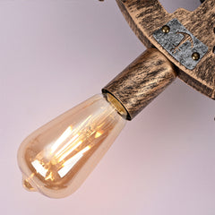 19.6" Farmhouse ceiling fan light and remote, Industrial Caged Ceiling Fan Light, Retro Ceiling Fan Lights with 7 Blades , Reversible Motor for Dining Room Living Room Bed--NOT Included Bulbs
