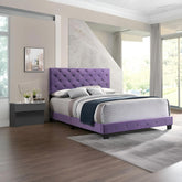 Enchanting Purple Transitional Queen Bed