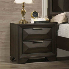 Transitional Style 1pc Nightstand Metal Handles Bracket Legs Centre Metal Handles English Dovetail Drawers Espresso Finish Bedroom Furniture