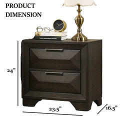 Transitional Style 1pc Nightstand Metal Handles Bracket Legs Centre Metal Handles English Dovetail Drawers Espresso Finish Bedroom Furniture