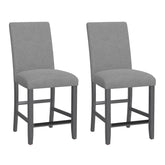 Gray Upholstered Barstools, Set of 2